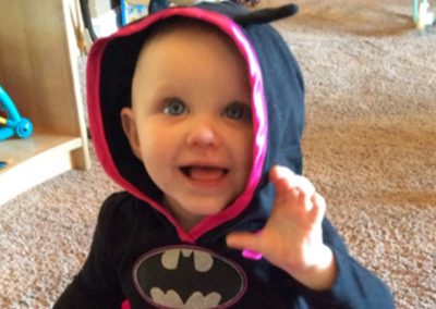 Infant in Batman hoodie