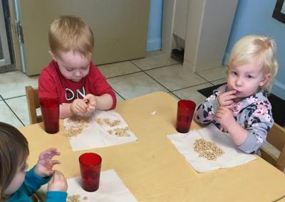 Children eating cereal